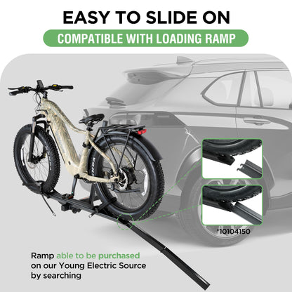 Aluminum Rack for Bicycles and Electric Bikes fits Car SUV Van RV and Trailer with 2" Receiver