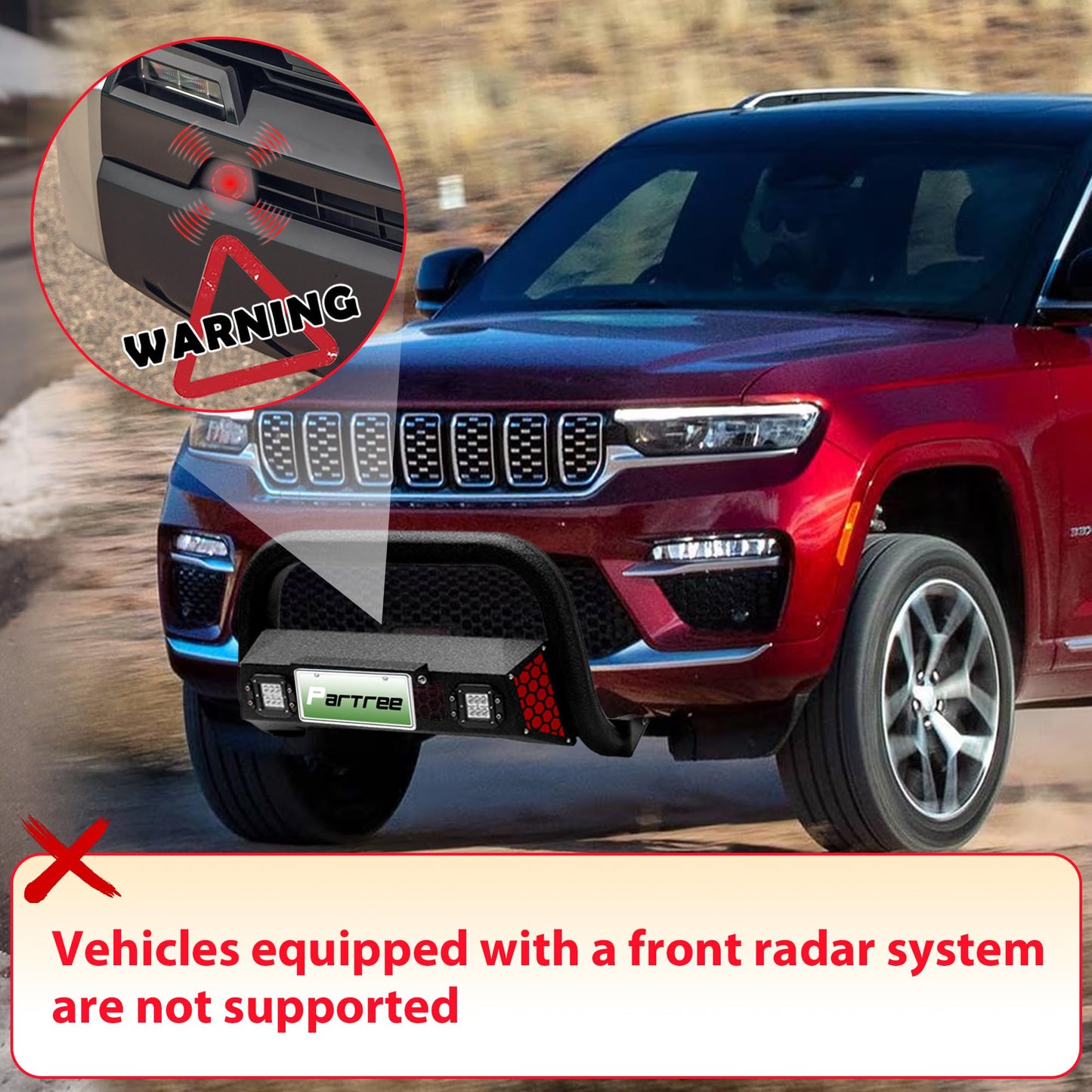 Bull Bar Fit with LED Light & w/License Plate Bracket for Toyota Tundra 2022-2026  (Note:Doesn't fit Front Radar Models)