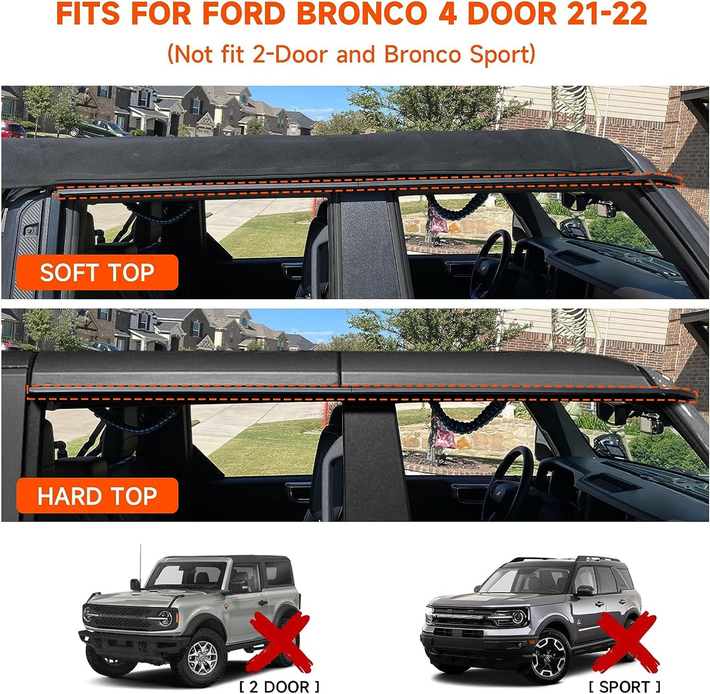 Rain Guard Window Visors for Ford Bronco 2021 2022 2023 Accessories 4 Door Window Wind Deflectors Sun Guards 4 pcs