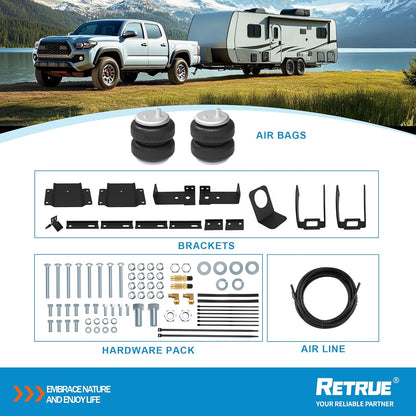 RETRUE Rear Air Bags Suspension Kit for 2005-2023 Toyota Tacoma Prerunner 2WD Tacoma 2WD/4WD Truck Towing, 5000 Lbs of Load Leveling Capacity, Replacement for Firestone 2407