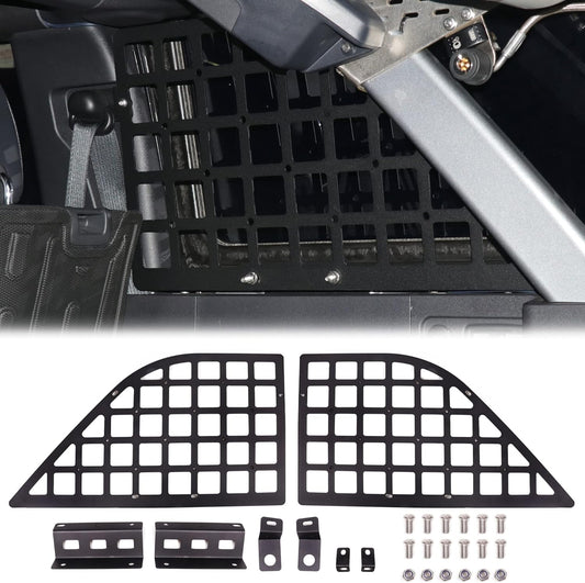 Rear Window Molle Panel for 2021 2022 2023 2024 2025 New Ford Bronco 4 Door Hard Top Cargo Organizer Rear Trunk Panel Storage System Interior Accessories, 2 Pack Black