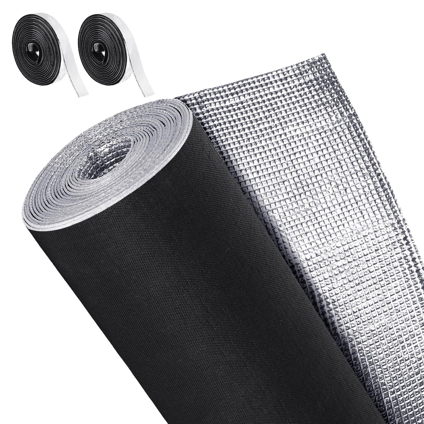 Frienda Double RV Door Window Shade Cover Blackout Reflective Insulation Roll 47x181 Inches Aluminum Foil Insulation Kit for Rv Garage Roof Door Window Skylight Shade(Silver)