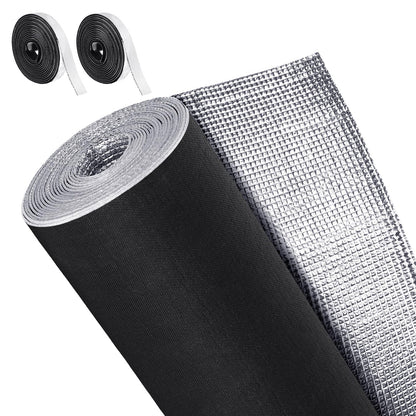 Frienda Double RV Door Window Shade Cover Blackout Reflective Insulation Roll 47x181 Inches Aluminum Foil Insulation Kit for Rv Garage Roof Door Window Skylight Shade(Silver)