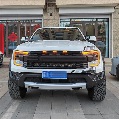 Amber DRL Lights Module Front Headlights Frame For Ford Ranger T9 Lariat Raptor 2023-2025