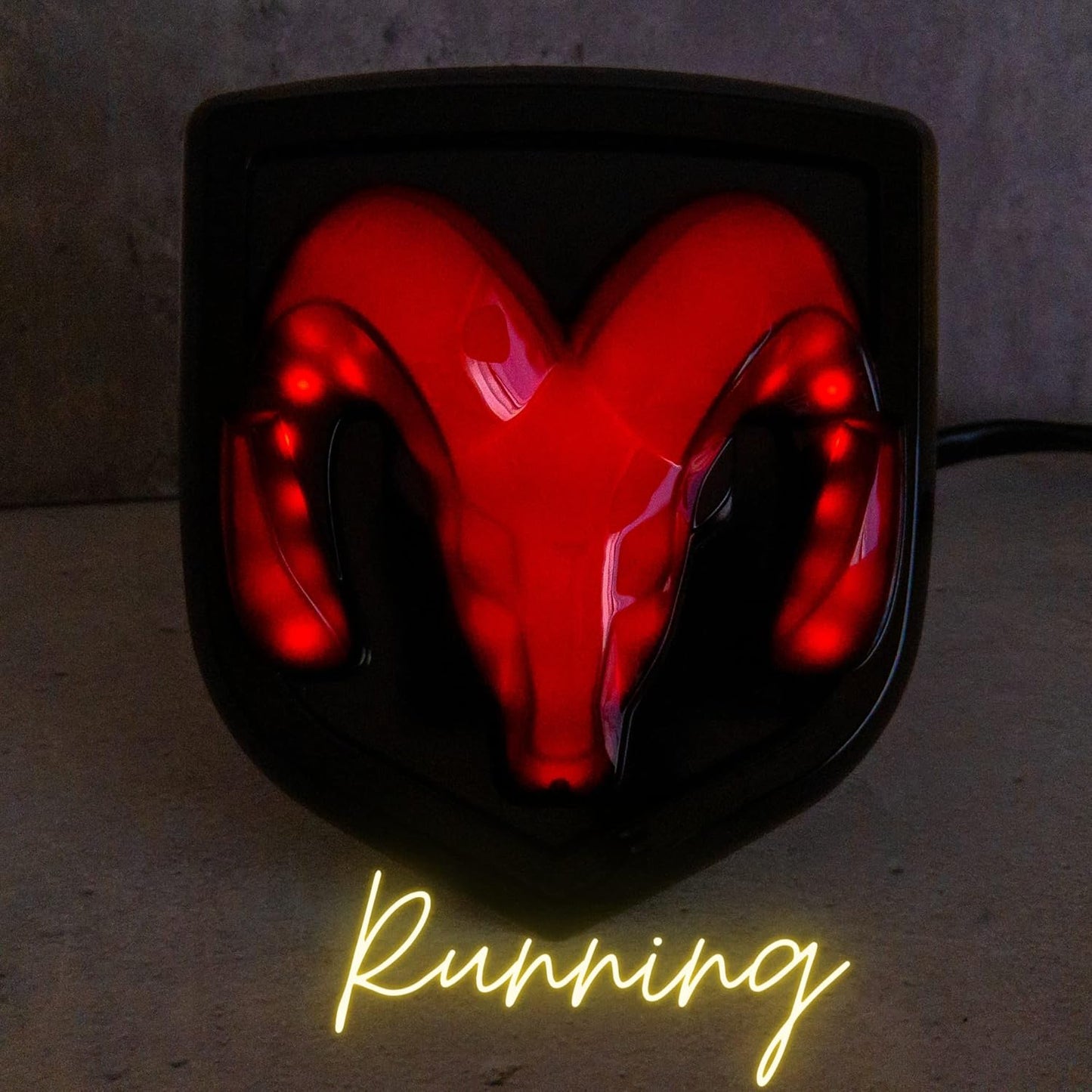RAM Truck Lighted Hitch Cover – Licensed Black LED Logo Emblem, Fits 1-1/4" & 2" Receivers