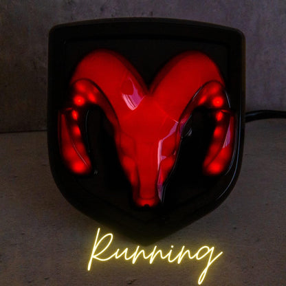 RAM Truck Lighted Hitch Cover – Licensed Black LED Logo Emblem, Fits 1-1/4" & 2" Receivers
