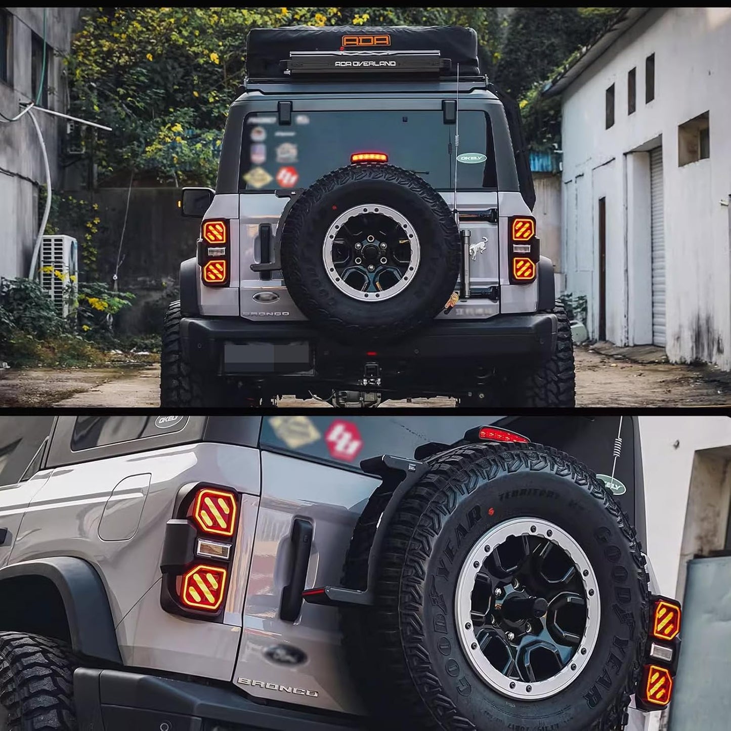 A Pair LED taillights for Ford bronco 2021-2025 taillight assembly, a pair of red lens taillight assemblies, Ford bronco 2021, 2022, 2023, 2025 models(2PCS) (A Pair-A)