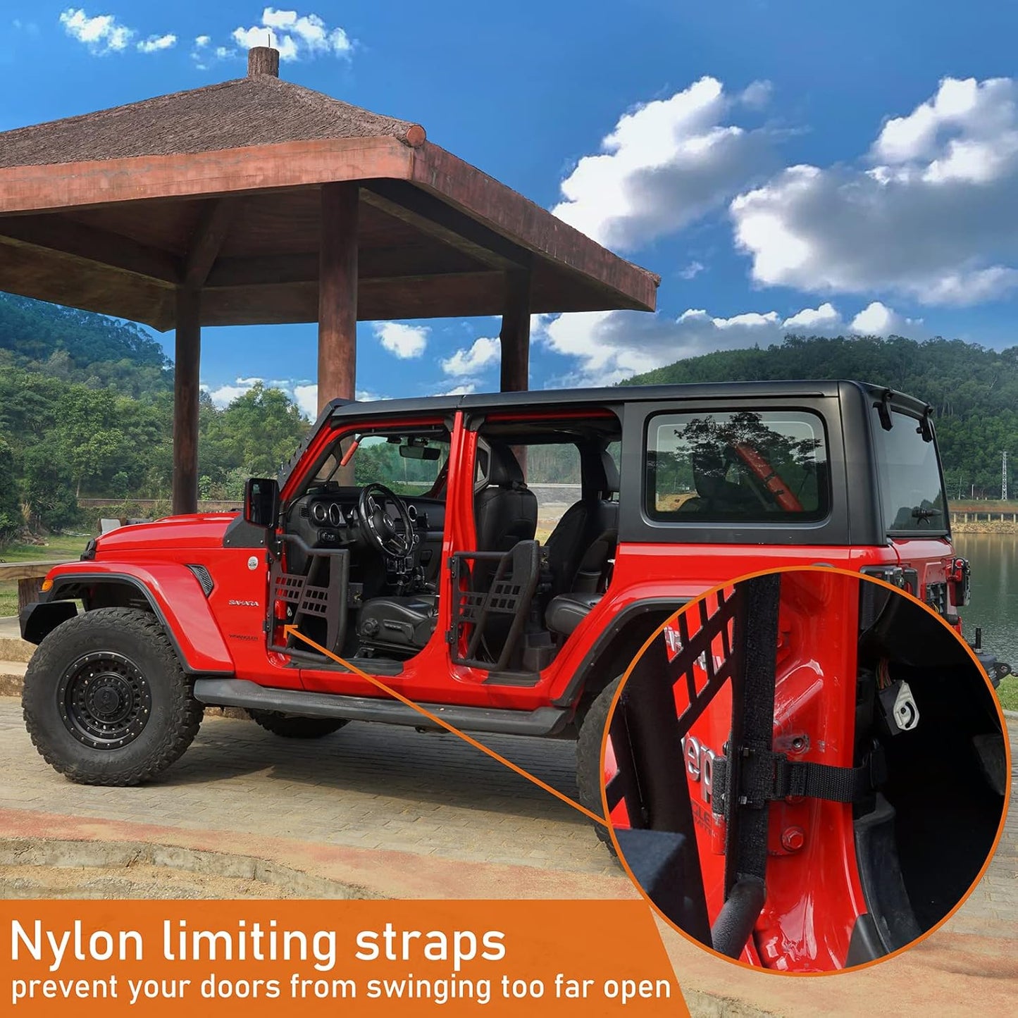 Hooke Road Front Rear Tubular Half Doors for 2018-2025 Jeep Wrangler JL & 2020-2025 Gladiator JT (4 Doors Set)