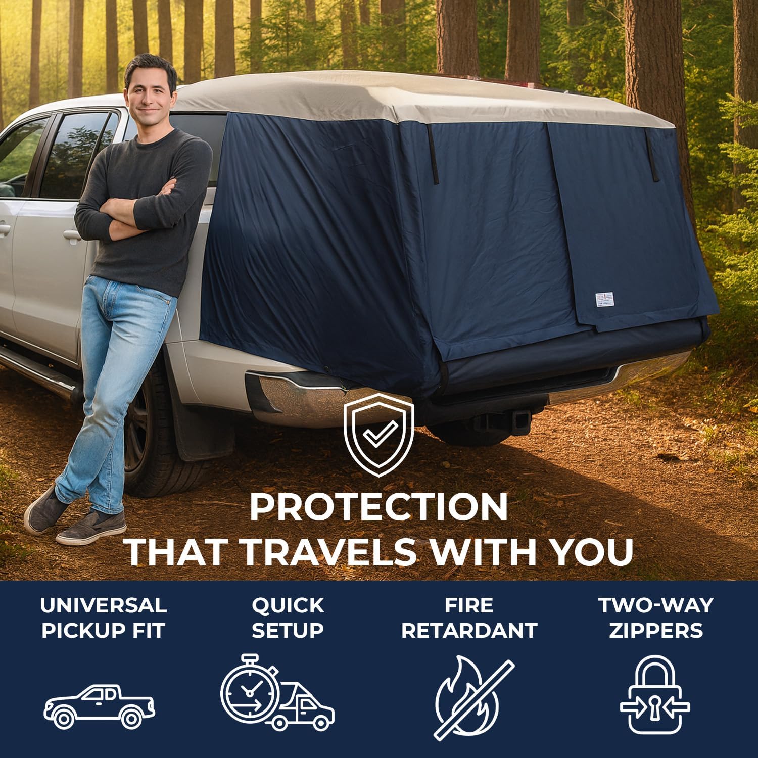 Truck Bed Tent– Pickup Fits Ford Maverick, Jeep