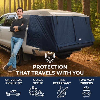 Truck Bed Tent– Pickup Fits Ford Maverick, Jeep Gladiator, Ford Ranger, Nissan Frontier, Rivian R1T, Tesla Cybertruck