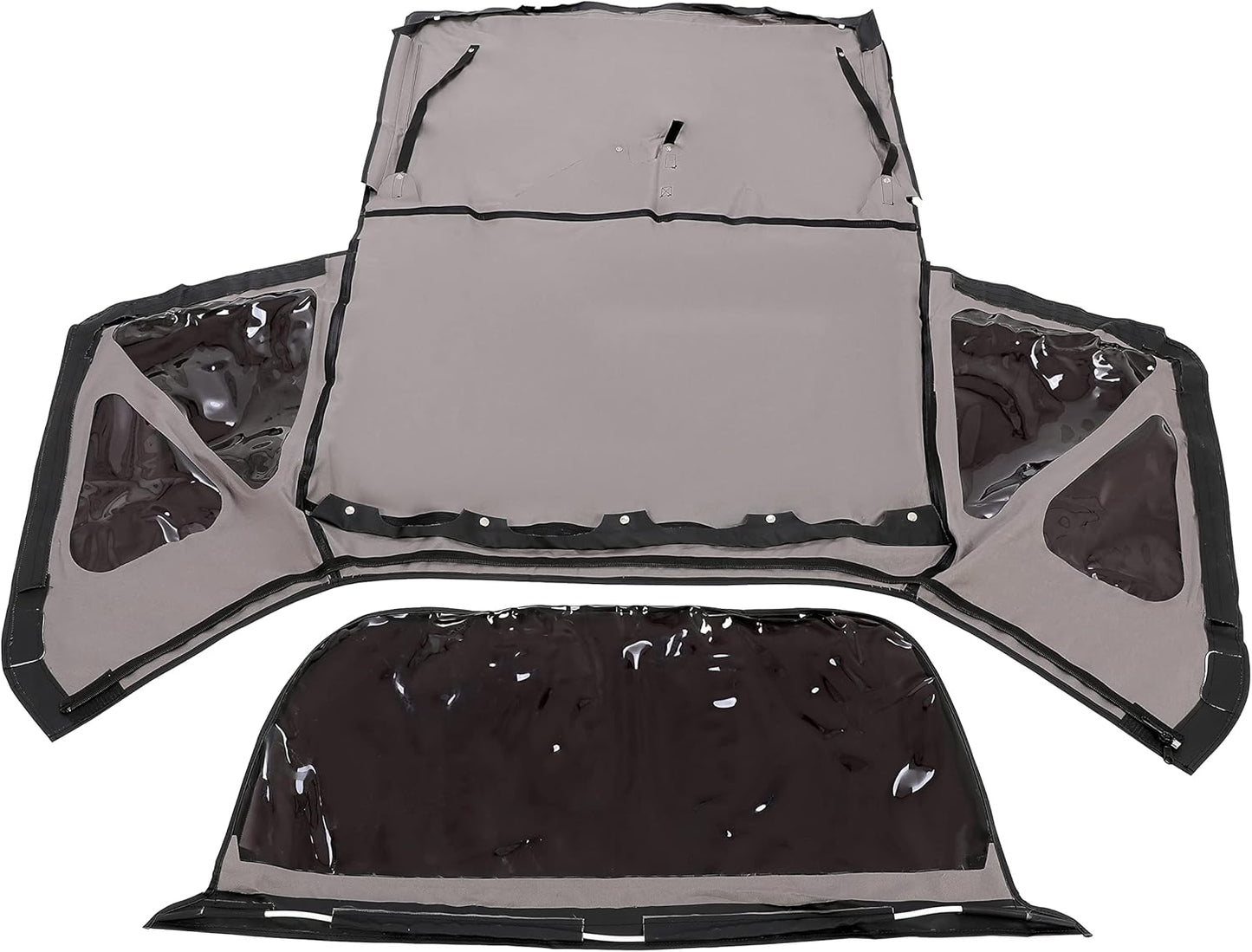 HECASA Soft Top Compatible with 2018-2023 Jeep Wrangler JL 2 Door Replacement for 56862-35 w/Tinted Plastic Window Black Sailcloth Vinyl