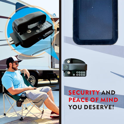 Upgraded RV Door Lock entry with Fingerprint, Password & Keys Fits Camper Trailer Cargo Trailer, Excludes Class A/C RVs