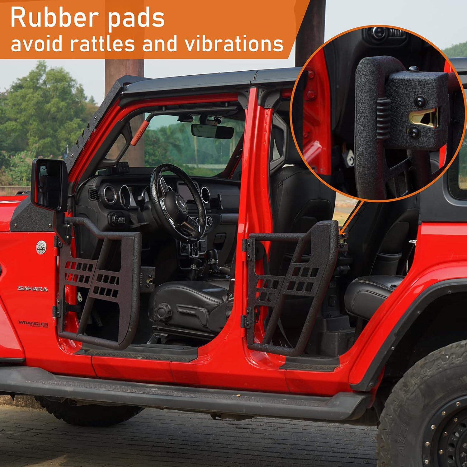 Hooke Road Front Rear Tubular Half Doors for 2018-2025 Jeep Wrangler JL & 2020-2025 Gladiator JT (4 Doors Set)