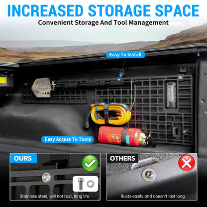 No Drilling Side Molle Panel Compatible with 2019-2024 Jeep Gladiator JT