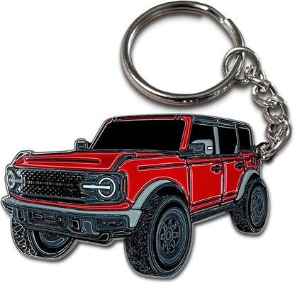 Bronco Keychain Accessories 4 door key chain Fob Cover Cool Mods compatible with Ford Bronco 2021 2022 2023 - OMOTOR