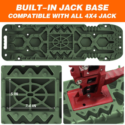 2PCS Traction Boards with Build-in Jack Base & Mounting Kit for Overlanding