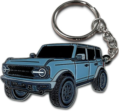 Bronco Keychain Accessories 4 door key chain Fob Cover Cool Mods compatible with Ford Bronco 2021 2022 2023 - OMOTOR