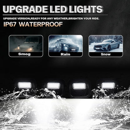 4PCS LED Multipro Tailgate Step Lights For GMC Sierra & Chevy Silverado 1500 2500 3500 HD 2020 - 2025