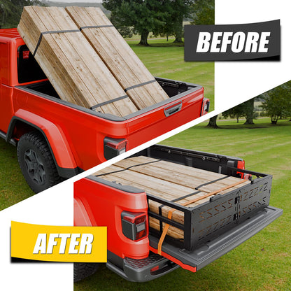 Flip-Over Truck Bed Extender Compatible with 2015-2026 Ford F150 2022-2025 F150 Lightning