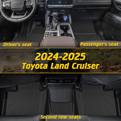 6 Pcs Floor Mats Cargo Mat Fit for Toyota Land Cruiser Prado LC250 2024-2026 / Lexus GX550 2024-2026