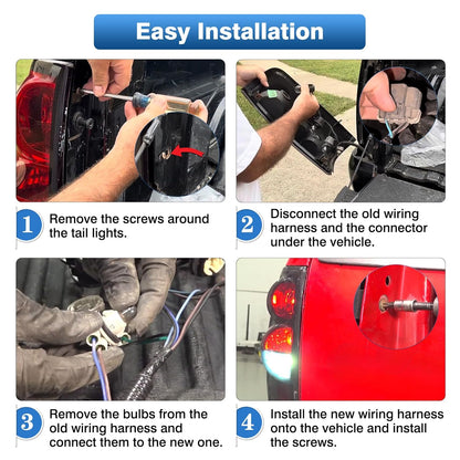 Tail Light Wiring Harness Compatible with 2003-2007 Chevy Silverado 1500 1500HD 2500 2500HD 3500 3500HD Replaces 16531401 16531402
