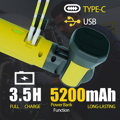 Magnetic Work Light - 3000LM Rechargeable LED Work Light Bar, 5200mAh Under Hood Mechanic Light for Garage, Workshop, Vehicle Inspection