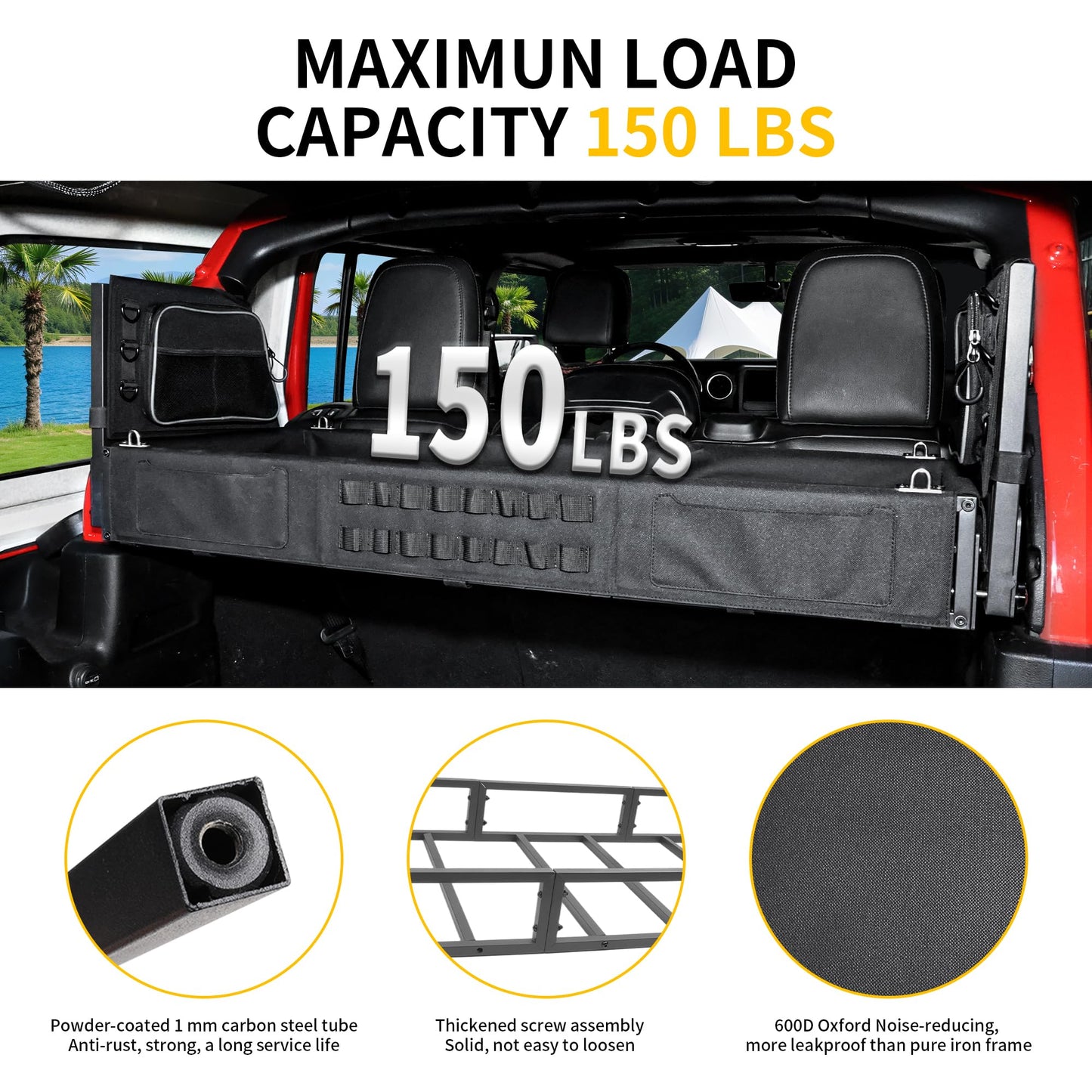 Trunk Organizer Cargo Rack for Jeep Wrangler JL 2018-2026 4-Door