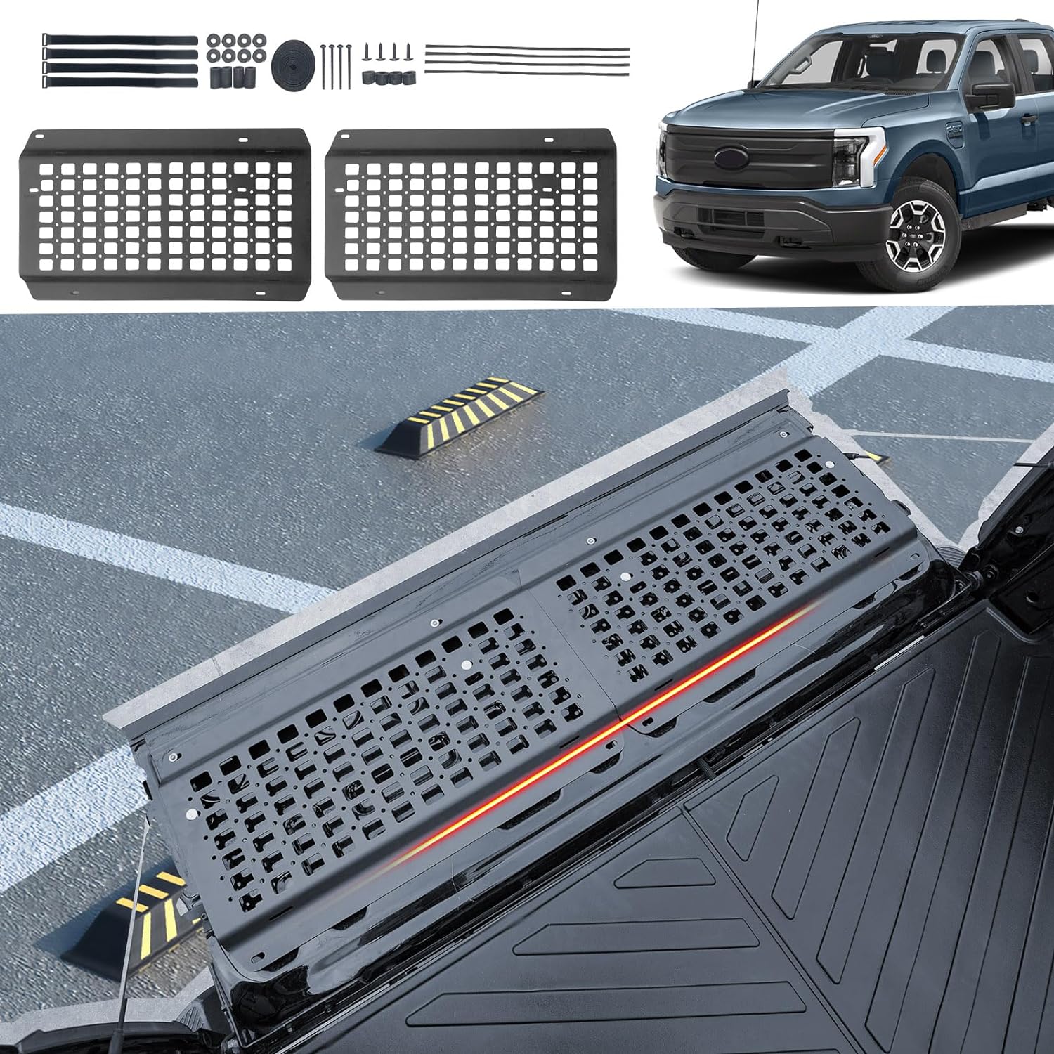 Tailgate Molle Panel Compatible with 2015-2023 F150 Tailgate Molle Panel Tailgate Table Truck Molle Bed Panel Replacement for 2015-2023 F150 Accessories