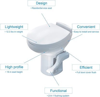 Aqua-Magic Residence RV toilet / High Profile / White - Thetford 42169