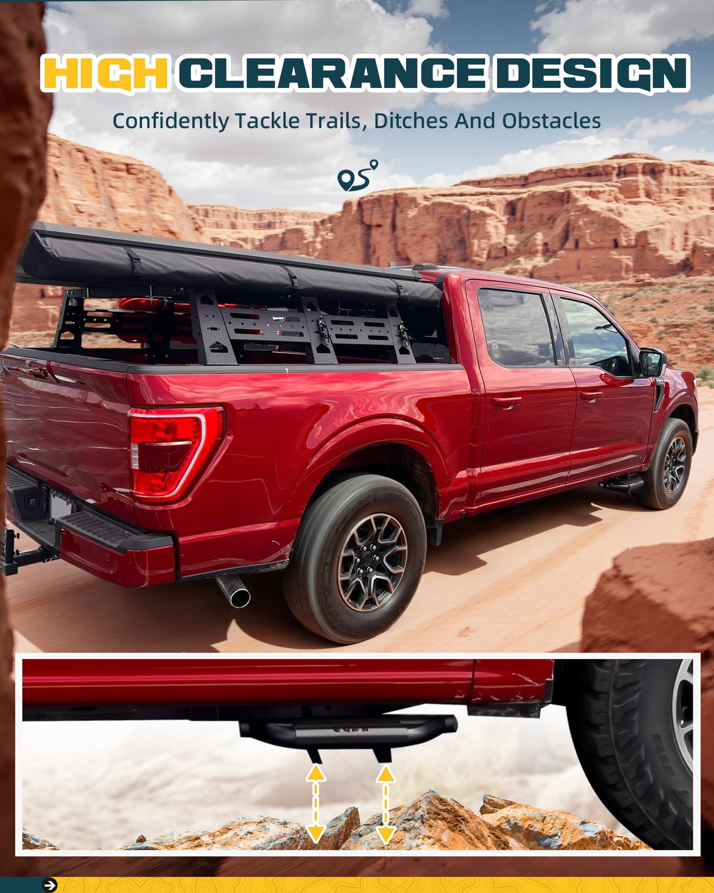 Side Steps Running Boards Compatible with 2015-2026 Ford F150 SuperCrew & 2017-2026 F250 F350 Super Duty