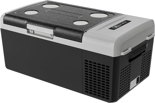 12 Volt Refrigerator Portable Fridge - 16Quart(15L) Electric Cooler Compressor fridge -4℉~68℉, 12/24V DC & 100-240V AC Car Refrigerator for Camping, RV, Fashing, Travel, Home