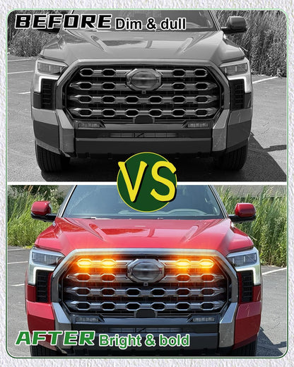 4PCS LED Front Grill Lights for Toyota Tundra 2022-2026 3rd Gen
