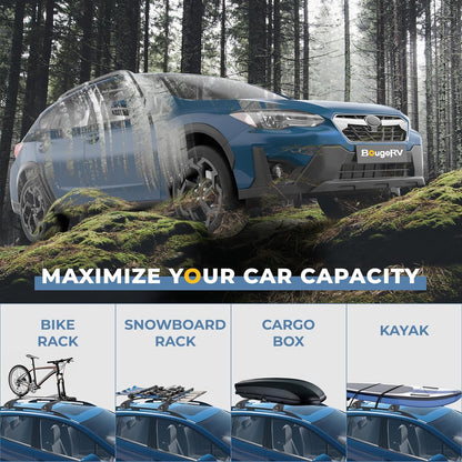 Lockable Car Roof Rack Cross Bars Compatible with Subaru Crosstrek 2018-2023 / Impreza 2017-2023, Aluminum Anti-Rust Cross Bar for Rooftop Cargo Carrier Luggage Kayak Canoe Bike Snowboard - OMOTOR