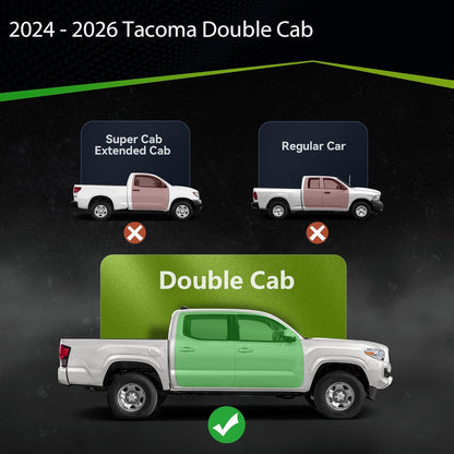 Carbon Steel Running Boards & Side Steps Compatible with 2024-2026 Tacoma Double Cab/Crew Cab