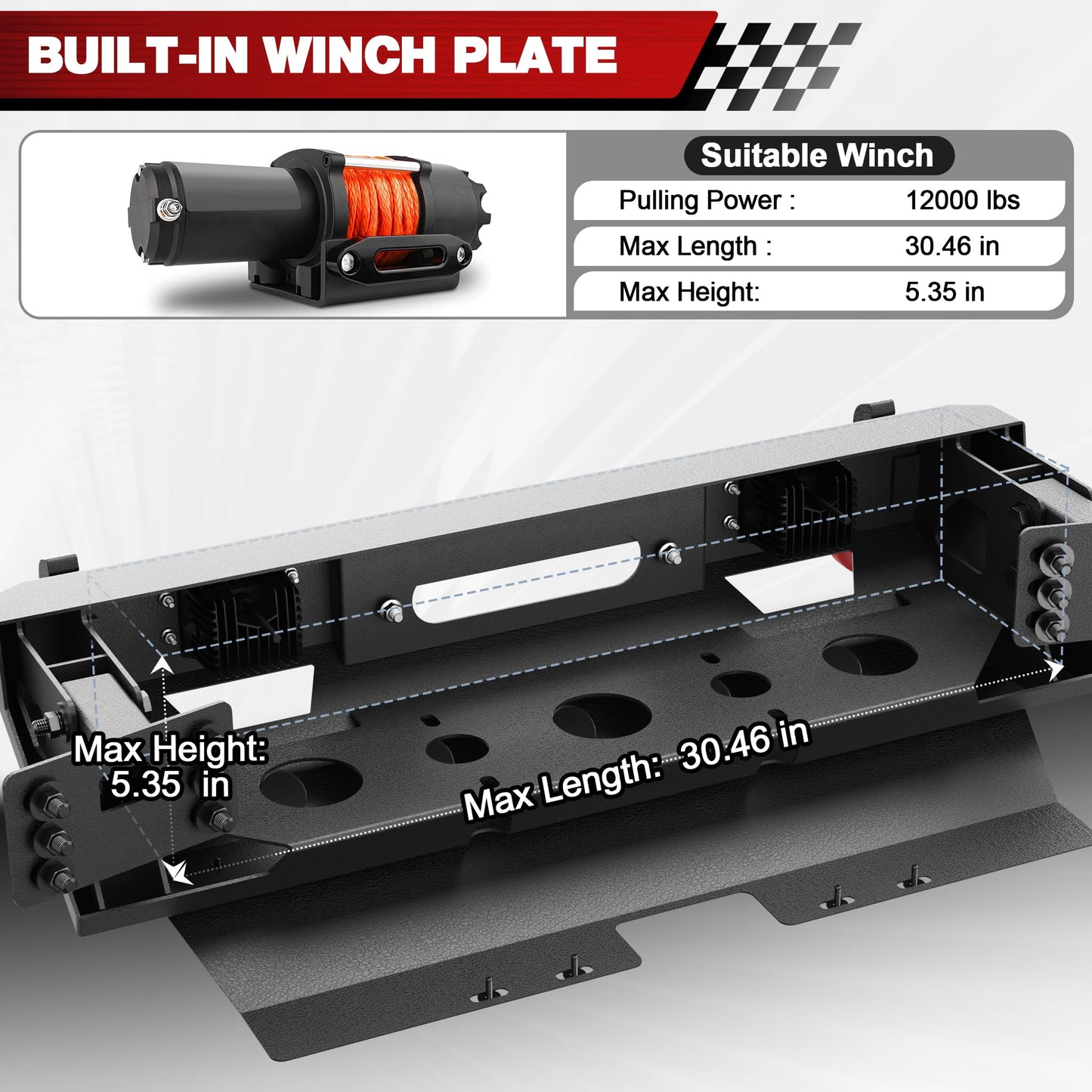 Front Lower/ Rear Bumper with LED Lights for 2024-2026 Toyota Land Cruiser 250