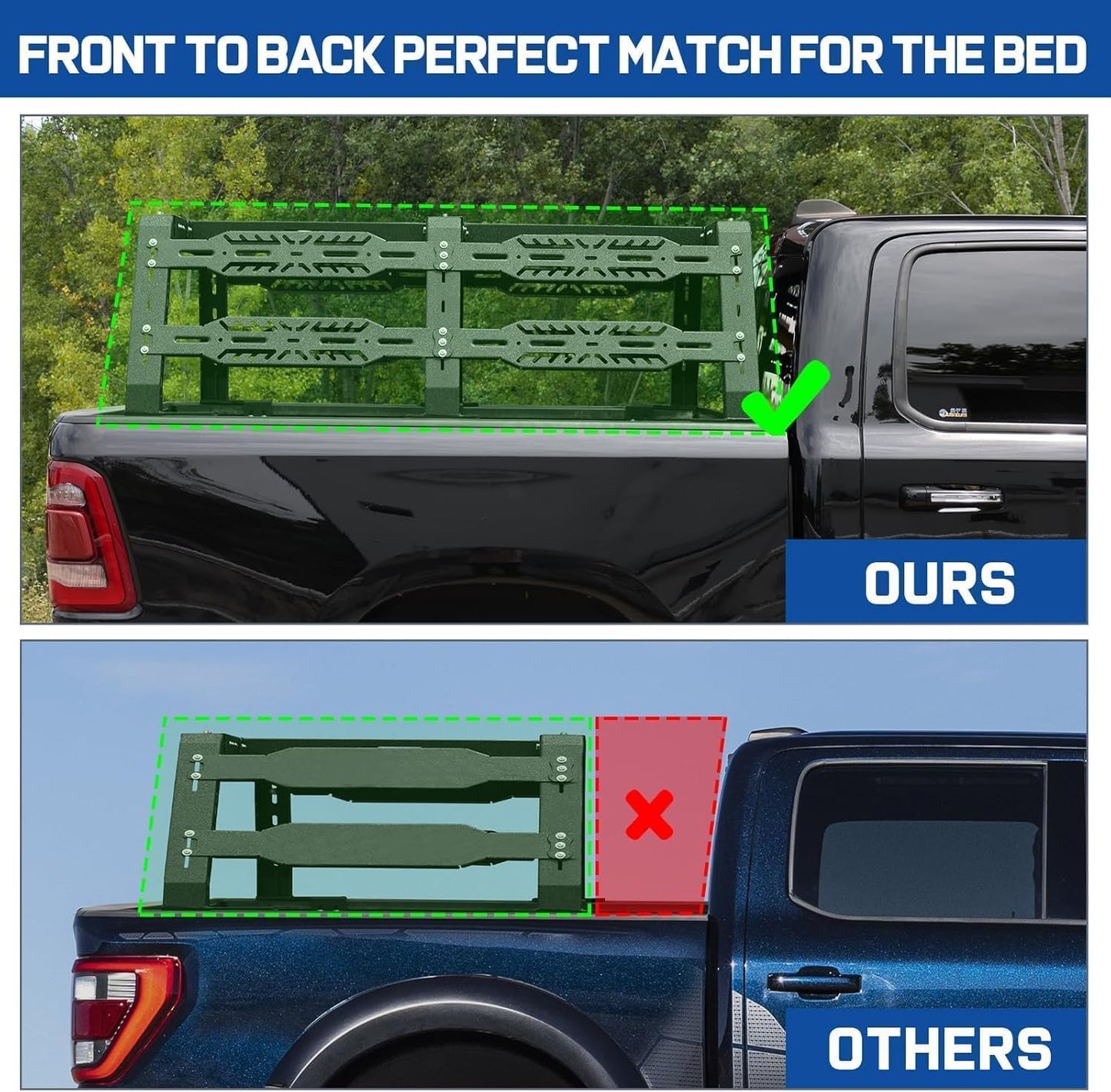 Bed Rack for Mid-Size Truck Compatible with Tacoma/Canyon/Colorado/Frontier Without Tonneau Bed Cover. Overland Bed Rack Truck Bed Racks.