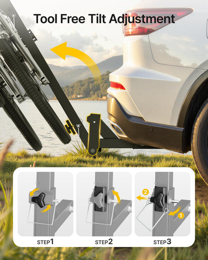 Heavy-Duty 3-Bike Hitch Rack for Cars, Trucks, SUVs