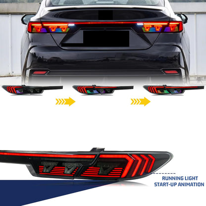 LED Tail Lights Assembly Compatible with Toyota Camry 2025 2026 9th Gen Start-up Animation Sequential Turn Signal Rear Lamps Accessory With Middle Light