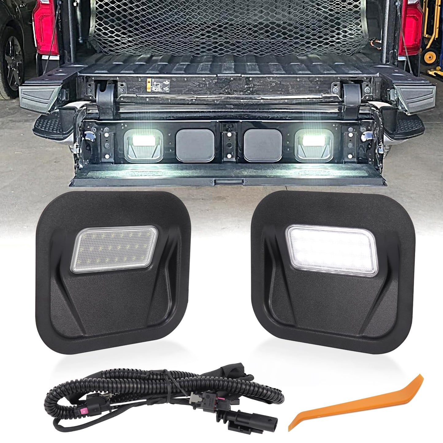 4PCS LED Multipro Tailgate Step Lights For GMC Sierra & Chevy Silverado 1500 2500 3500 HD 2020 - 2025