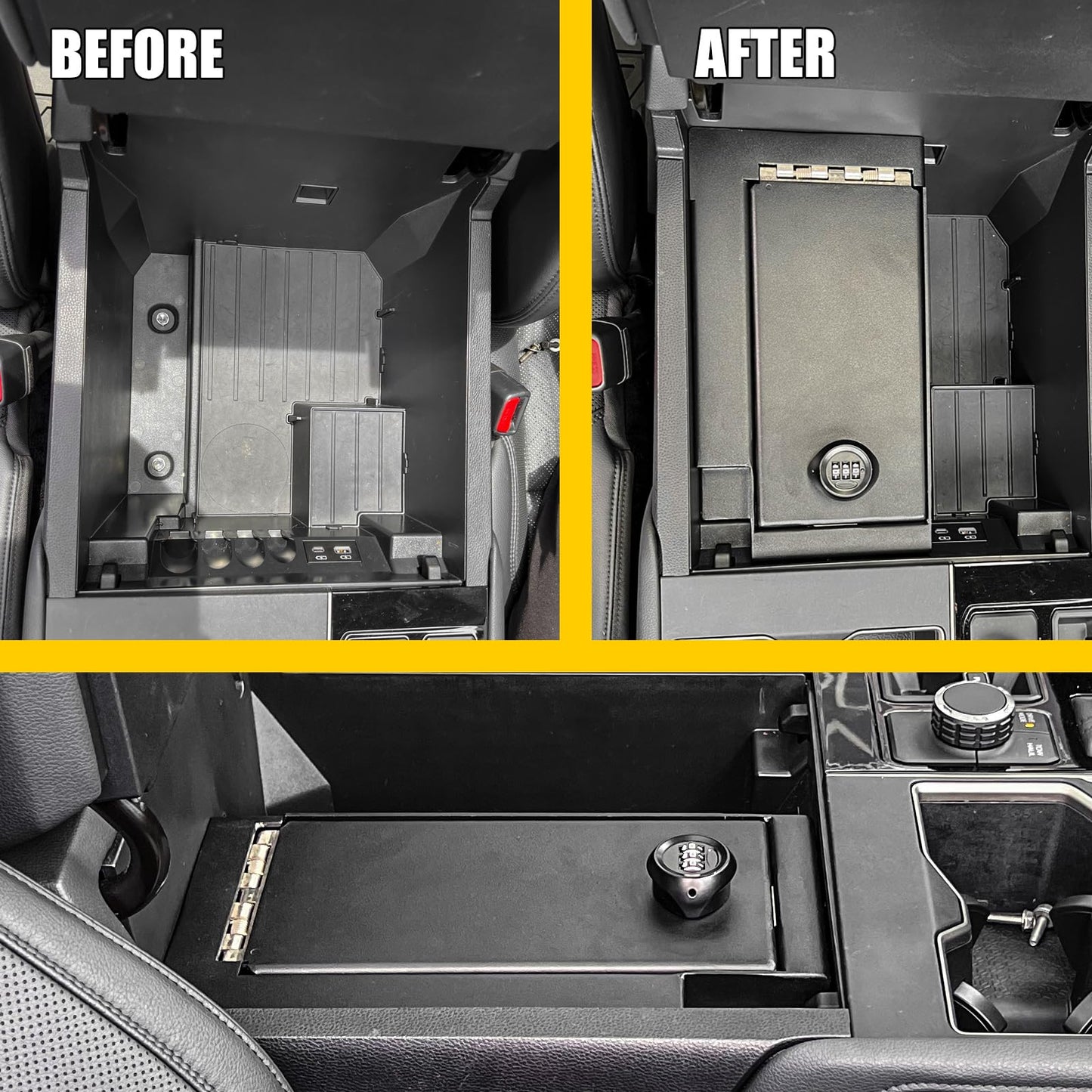 Center Console Gun Safe Box For Toyota Tundra 2022-2026/Sequoia 2023-2026