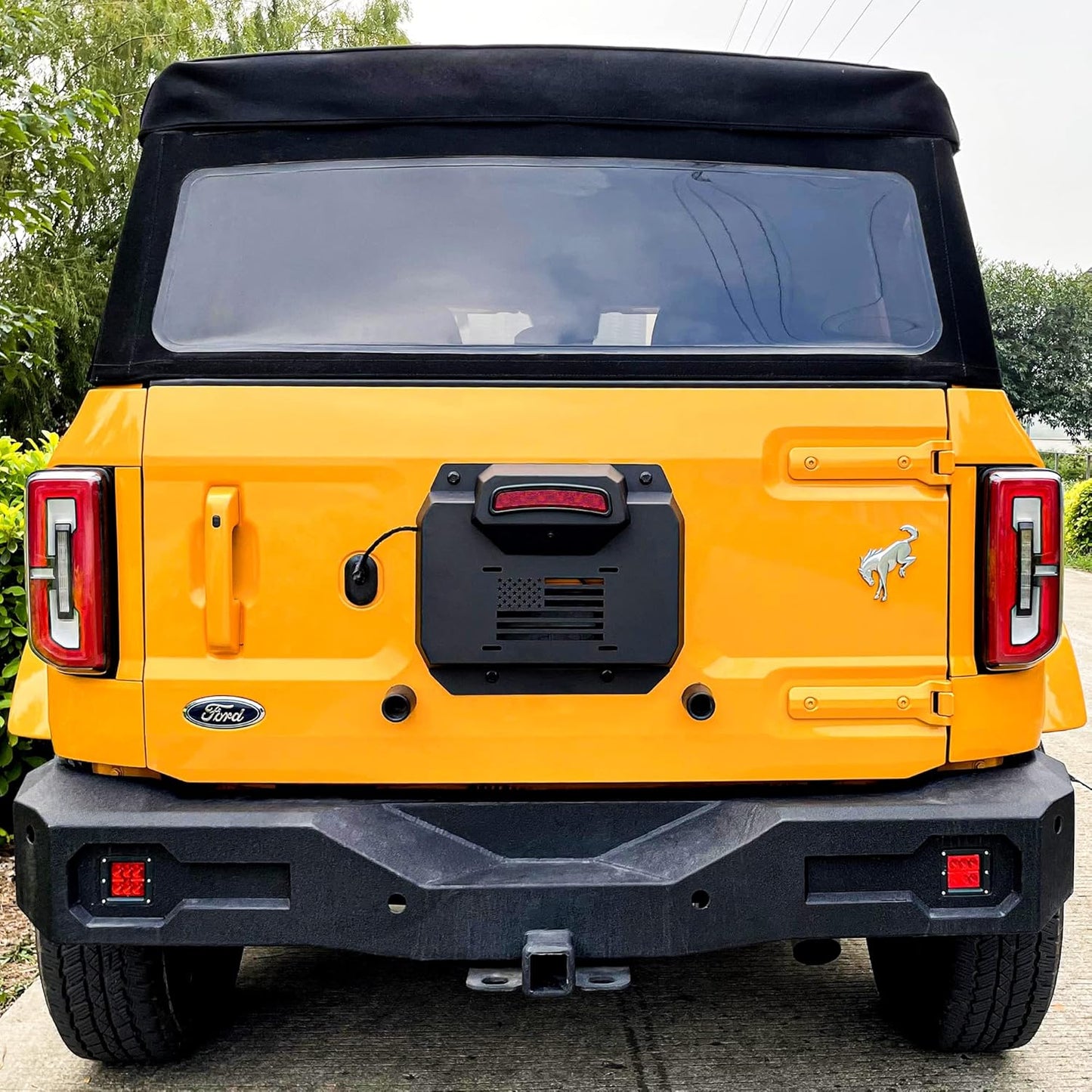 BESTAOO Spare Tire Carrier Delete Filler Plate Tramp Stamp Tailgate Vent-Plate Cover with Aluminum for Ford Bronco 2021 2022 2023 2024 2025 2/4 Door Accessories