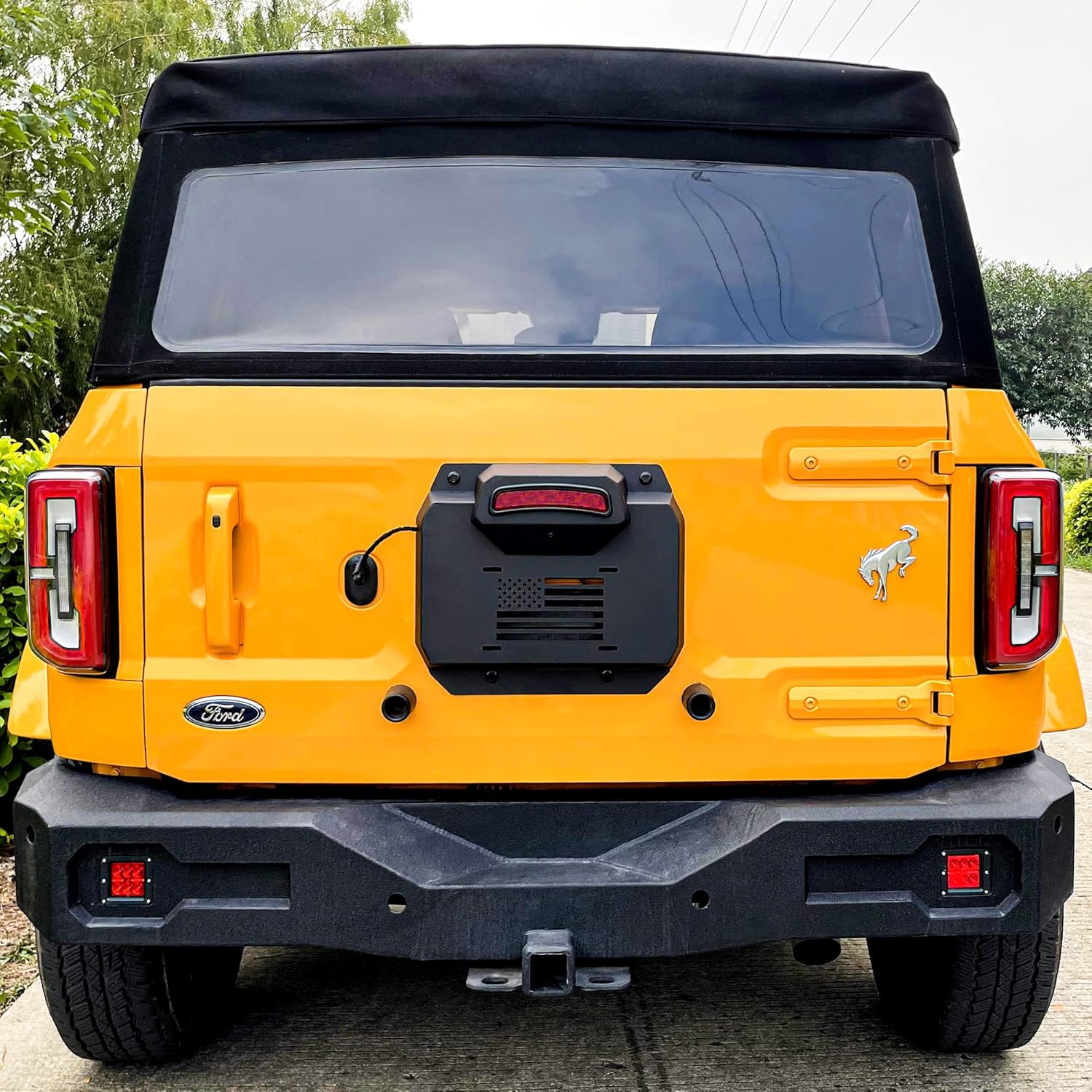 BESTAOO Spare Tire Carrier Delete Filler Plate Tramp Stamp Tailgate Vent-Plate Cover with Aluminum for Ford Bronco 2021 2022 2023 2024 2025 2/4 Door Accessories