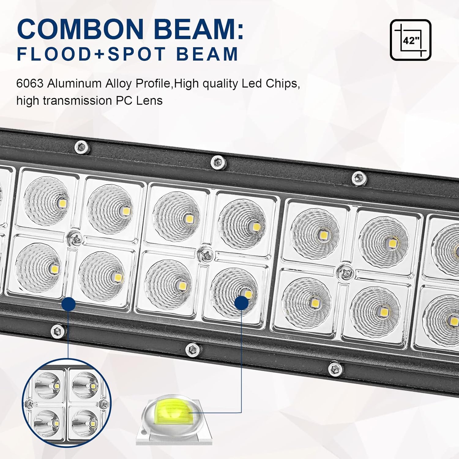 Dasen 42" 240W Curved LED Light Bar & Upper Roof Windshield Mount Brackets w/Wiring Kit Compatible with Toyota Tacoma 1995-2004, Fit 4Runner 1995-2002