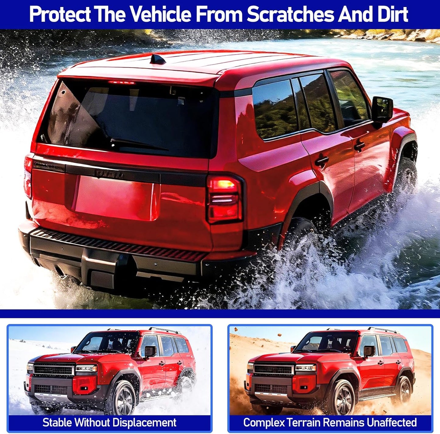 4PCS All-Weather Mud Flaps for Toyota Land Cruiser Prado 2025 2024