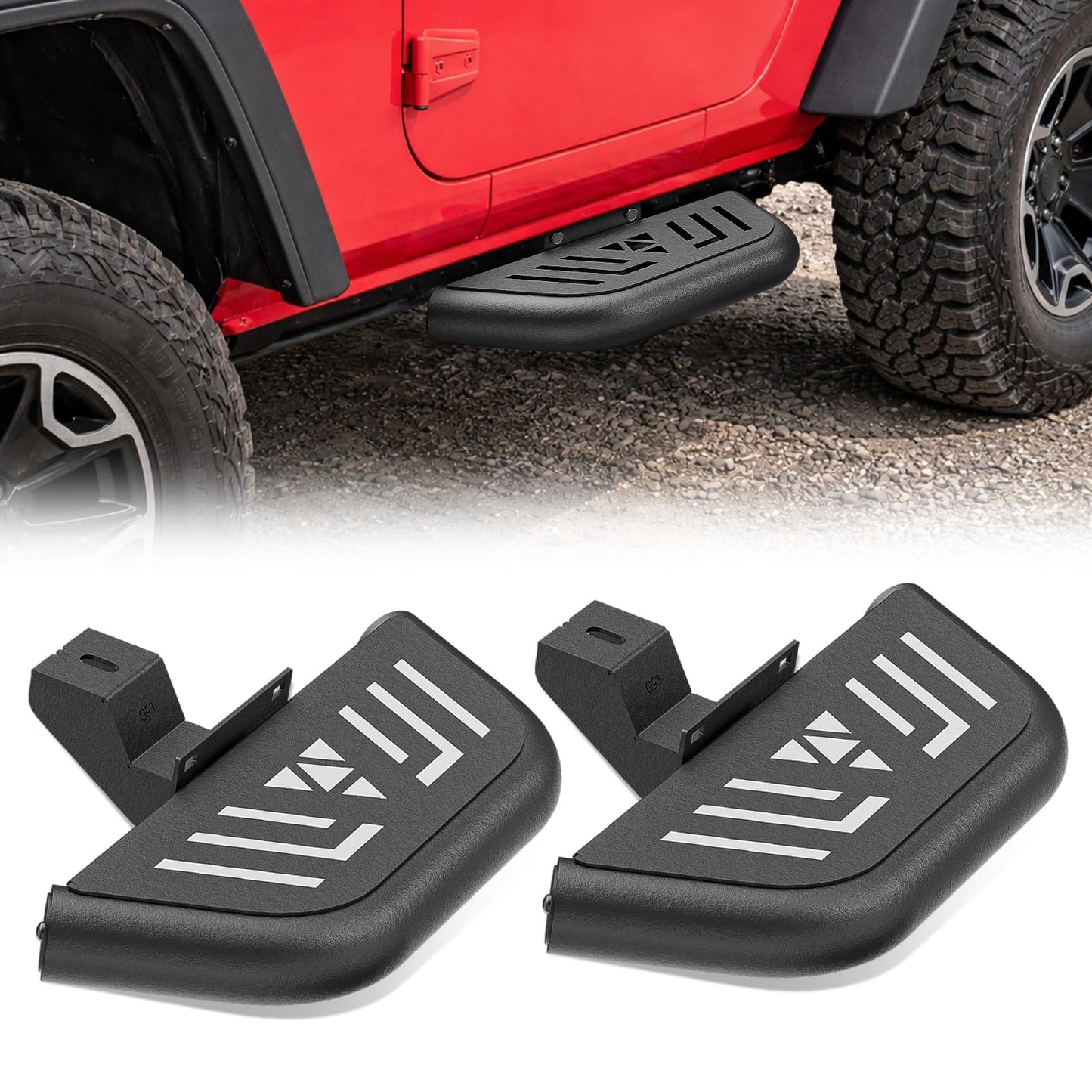 Steel Side Steps Nerf Bars For Jeep Wrangler JL 2018-2026 Jeep Wrangler JK JKU 2018-2023 Unlimited 2 Doors