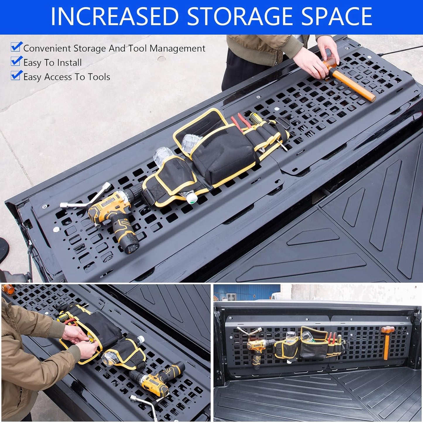 Tailgate Molle Panel Compatible with 2015-2023 F150 Tailgate Molle Panel Tailgate Table Truck Molle Bed Panel Replacement for 2015-2023 F150 Accessories