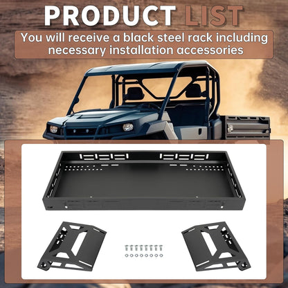 HECASA Overbed Cargo Rack UTV Compatible with Fully Adjustable Mounting Brackets Accommodate Bed Rail Widths from 39.7" - 56.3" (Inside Width) Full-Bed Rack