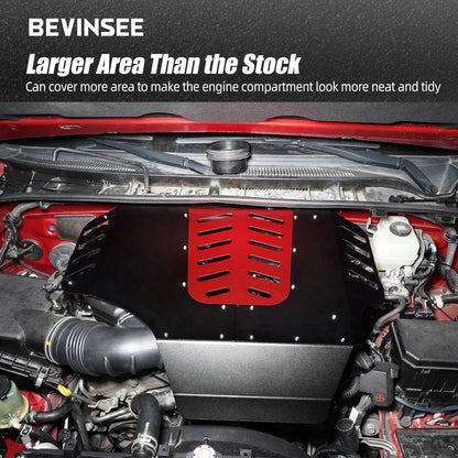 Bevinsee Engine Cover Compatible with Toyota 4Runner 2010-2024 Replacement for 11259-31310 Red