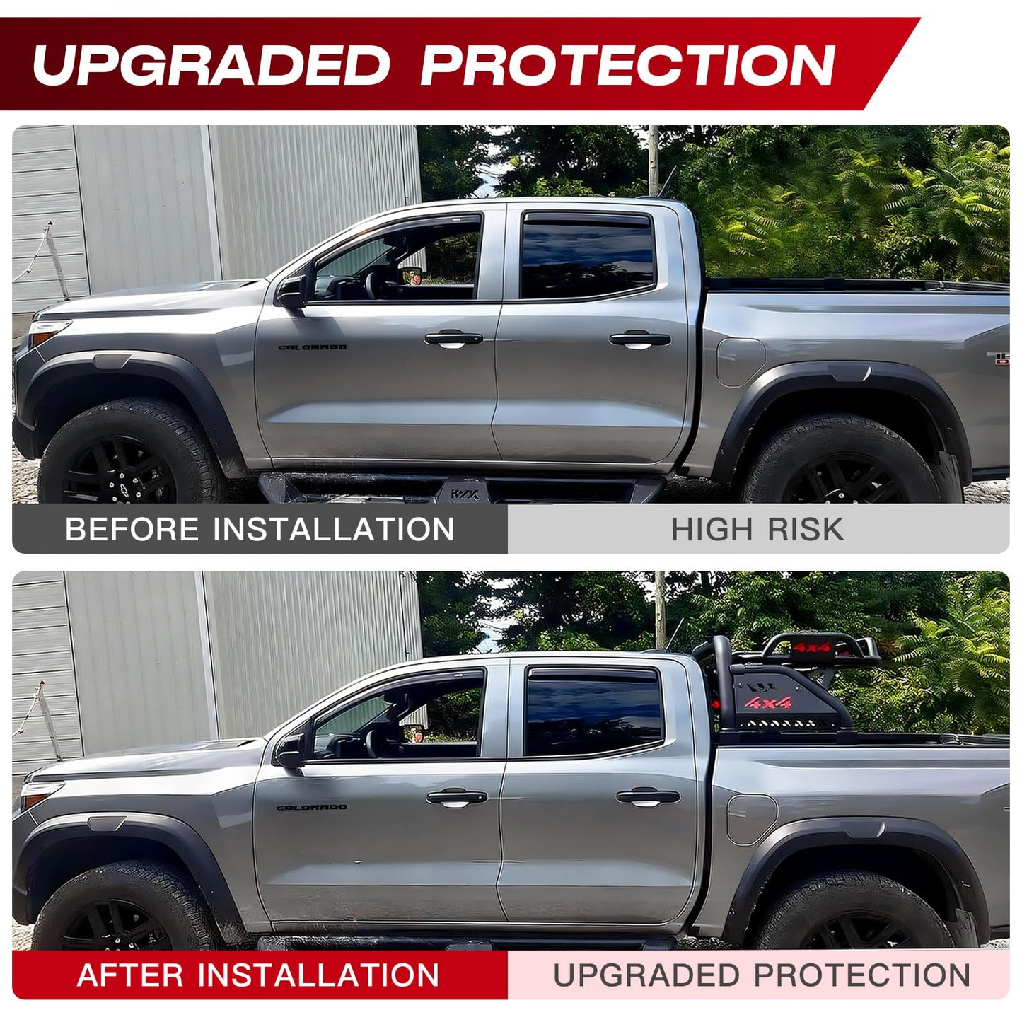 Adjustable Roll Bar for Truck with Cargo Basket Compatible with Full-Size Pickup Trucks Ford F-150, Chevy Silverado 1500, Ram 1500, GMC Sierra 1500, Tundra, Titan