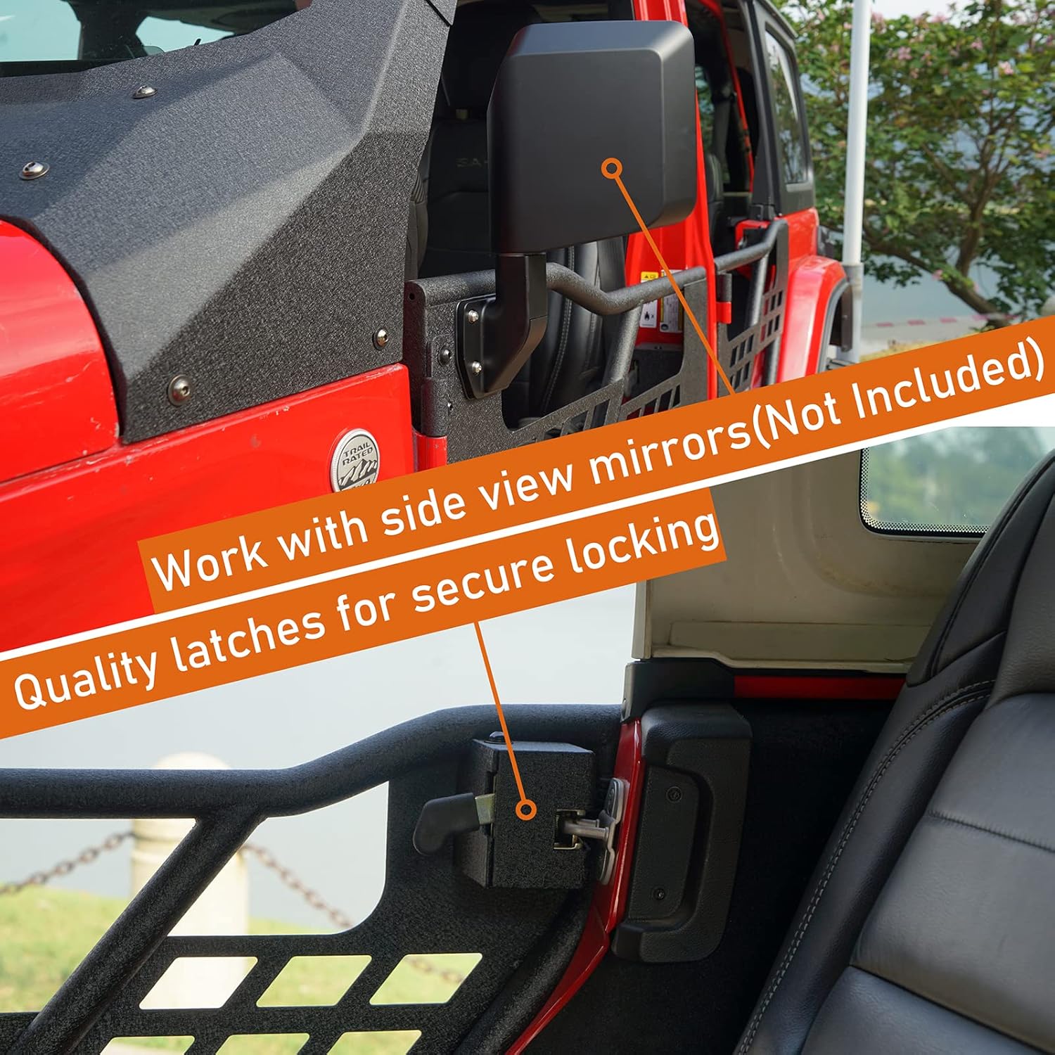 Hooke Road Front Rear Tubular Half Doors for 2018-2025 Jeep Wrangler JL & 2020-2025 Gladiator JT (4 Doors Set)
